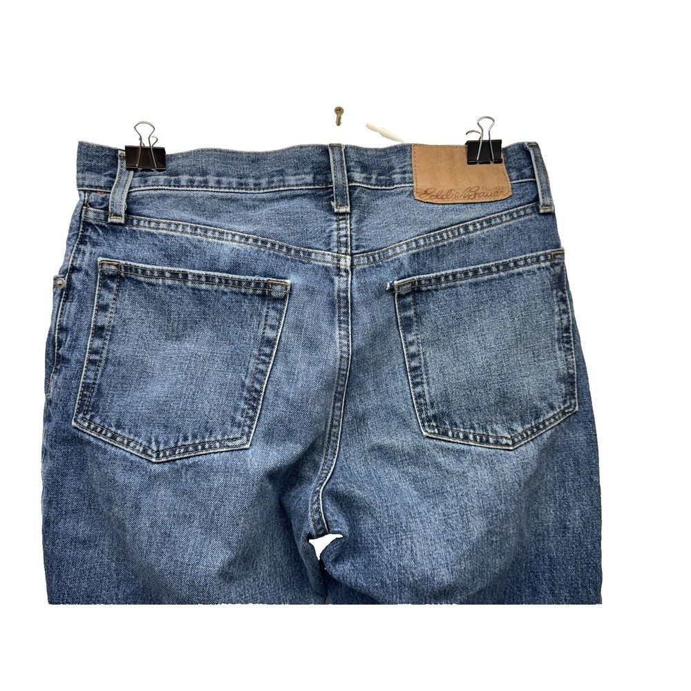Eddie Bauer Straight Denim Jeans Men's Size 30X32 Blue Medium Wash Distressed